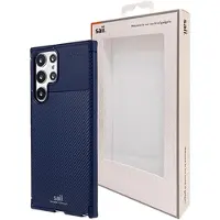 Saii Karbonfiber Samsung Galaxy S22 Ultra 5G TPU Deksel - Blå