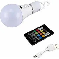 Mtp Products Oppladbar RGB-lyspære med fjernkontroll og tidtaker