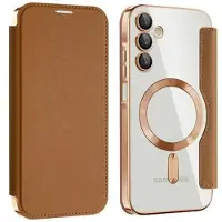 Mtp Products Samsung Galaxy A15 Flip-deksel med kortspor - MagSafe-kompatibel - Brun