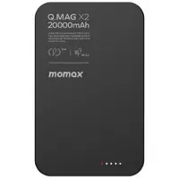 Momax Q.Mag X2 20000mAh magnetisk trådløs strømbank - svart