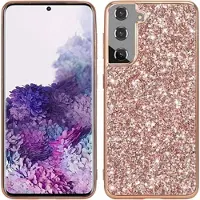 Mtp Products Samsung Galaxy S21 FE 5G Glitter Series Hybrid-deksel - Roségull