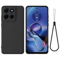 Mtp Products Motorola Moto G Stylus 5G (2025) Flytende silikon-deksel med håndstropp - svart