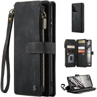 CASEME C30 Multifunksjonell Samsung Galaxy A53 5G Lommebok-deksel - Svart