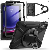 Mtp Products Samsung Galaxy Tab S10 FE/S9 FE/S9 Heavy Duty 360 Deksel med Håndrem - Svart