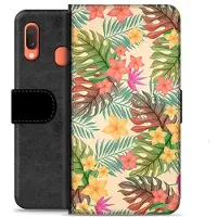 Mtp Products Samsung Galaxy A20e Premium Lommebok-deksel - Rosa Blomster
