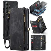 CASEME Samsung Galaxy S24 008 2-i-1 Multifunksjonell Lommebok-deksel - Svart