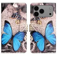 Mtp Products iPhone 17 Pro Max/18 Pro Max Style Series Lommebok-deksel - Blå Sommerfugl