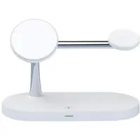 Mtp Products 5 i 1 magnetisk trådløs lader for iPhone, Apple Watch, AirPods hurtigladestasjon - hvit