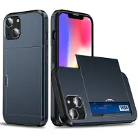 Mtp Products iPhone 15 Hybrid-deksel med Skyvekortholder - Mørkeblå
