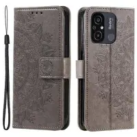 Mtp Products Xiaomi Redmi 12C Mandala Series Lommebok-deksel - Grå