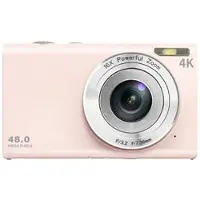 Mtp Products DC402-AF 4K Kids 48MP digitalkamera med autofokus og 16X digital zoom Vlogging-kamera for tenåringer - lys rosa