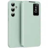 Mtp Products Samsung Galaxy S24 FE Smart Clear View Flip-deksel med kortspor - lysegrønn