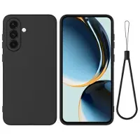 Mtp Products Samsung Galaxy M56 Flytende silikon-deksel med håndstropp - svart