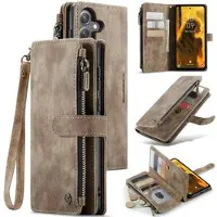 CASEME Samsung Galaxy S24 FE C30 Multifunksjonell Lommebok-deksel - Brun