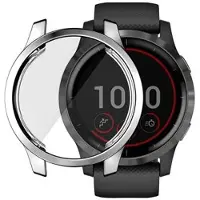 Mtp Products Hat Prince Garmin Venu 2 TPU-Deksel med Skjermbeskytter - 45mm - Sølv