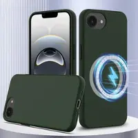 Mtp Products iPhone 16e/17e Liquid Silikondeksel - MagSafe-kompatibel - Mørkegrønn
