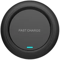 Mtp Products Q18 Trådløs lader med rund form 15W hurtiglading på skrivebordet - svart