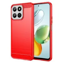 Mtp Products Honor 200 Smart/X7c 4G/5G Børstet TPU Deksel - Karbonfiber - Rød