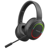 Mtp Products L800 Trådløst hodesett for musikk og spill Sammenleggbar Bluetooth-hodetelefon med LED-lys/mikrofon - Svart