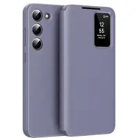 Mtp Products Samsung Galaxy S23 Smart Clear View Flip-etui med kortspor - grå-lilla