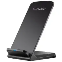 Mtp Products Z2 15W trådløs hurtiglader for hurtiglading av mobiltelefoner - stativ for iPhone, Samsung, Huawei, Xiaomi - svart