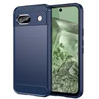 Mtp Products Google Pixel 8a Børstet TPU Deksel - Karbonfiber - Blå