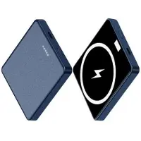 Mtp Products E30 10000mAh 15W trådløs lading PD + QC 20W magnetisk absorbert powerbank ekstern batteripakke telefonlader - blå
