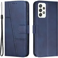 Mtp Products Samsung Galaxy A32 (4G) Quilted Series Lommebok-deksel med Stativ - Blå