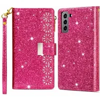 Mtp Products Starlight Series Samsung Galaxy S22+ 5G Lommebok-deksel - Varm Rosa