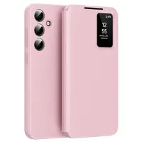 Mtp Products Samsung Galaxy S24+ Smart Clear View Flip-etui med kortspor - Rosa