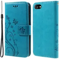 Mtp Products iPhone 7/8/SE (2020)/SE (2022) Butterfly Series Lommebok-deksel - Blå