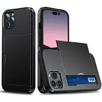 Mtp Products iPhone 14 Pro Hybrid-deksel med Skyvekortspor - Svart