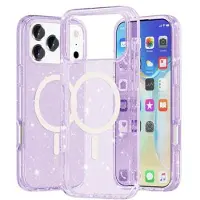 Mtp Products iPhone 17 Pro Stylish Glitter Series Hybrid-deksel - MagSafe-kompatibel - Lilla