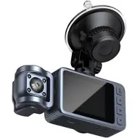 Mtp Products 4K WiFi-bilkamera med to linser, nattkikkert og 360-graders roterbart objektiv