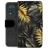 Mtp Products Samsung Galaxy A12 Premium Lommebok-deksel - Gulde Blader