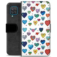 Mtp Products Samsung Galaxy A12 Premium Lommebok-deksel - Hjerter