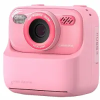 Mtp Products P79 Digitalkamera med øyeblikkelig utskrift for barn - dobbelt objektiv, 1080P, 32GB - Rosa
