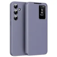 Mtp Products Samsung Galaxy S25+ Smart Clear View Flip-etui med kortspor - grå-lilla