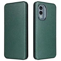 Mtp Products Nokia X30 Flip-deksel med Kortholder - Karbonfiber - Grønn