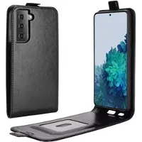Mtp Products Samsung Galaxy S21 5G Vertikalt Flip-deksel med Kortluke - Svart