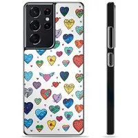Mtp Products Samsung Galaxy S21 Ultra 5G Beskyttelsesdeksel - Hjerter