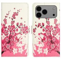 Mtp Products iPhone 17 Pro Max Style Series Lommebok-deksel - Rosa Blomster