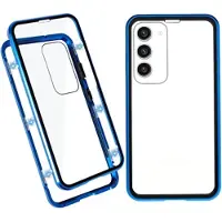 Mtp Products Samsung Galaxy S23 5G Magnetisk Deksel med Herdet Glass - Blå
