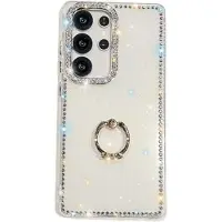 Mtp Products Samsung Galaxy S25 Ultra CrystalGlow Hybrid-deksel med ringholder - Hvit
