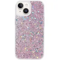Mtp Products iPhone 14 Glitter Flakes TPU-deksel - Rosa
