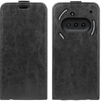 Mtp Products Nothing Phone (3a) Vertikalt Flip-Deksel med Kortlomme - Svart
