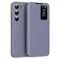 Mtp Products Samsung Galaxy S22 5G Smart Clear View Flip-etui med kortspor - grå-lilla