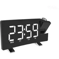 Mtp Products Tidsprojeksjon LED-Vekkerklokke med FM Radio
