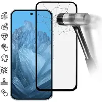 Mtp Products Google Pixel 9/9 Pro Full Cover Beskyttelsesglass - Svart Kant