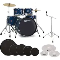 Premier Revolution 20” 5pc Low Volume Drum Kit Bundle Blue Stardust